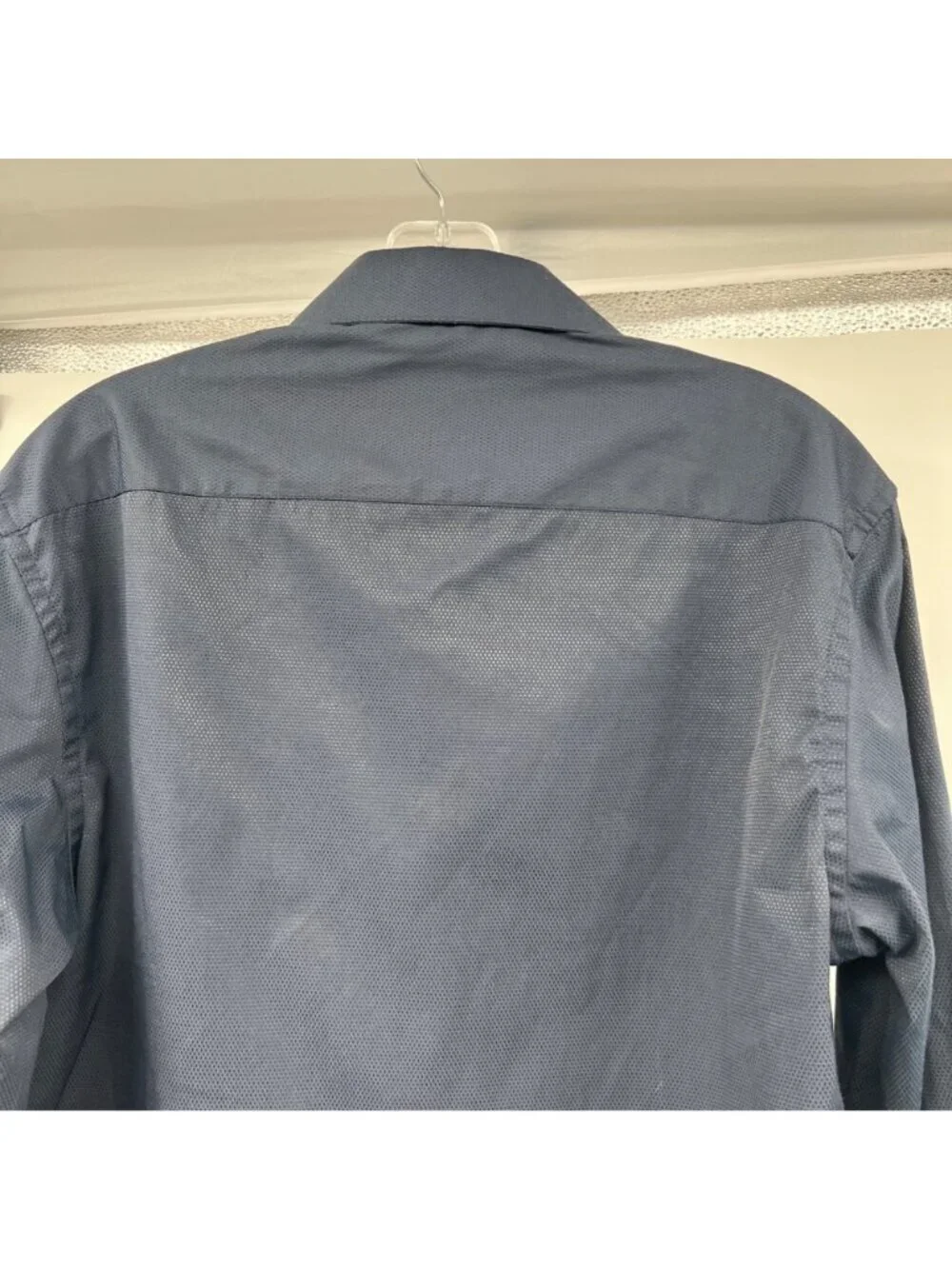 Ben Sherman Mens Button Up Shirt Slim Fit Textured Navy Size Medium